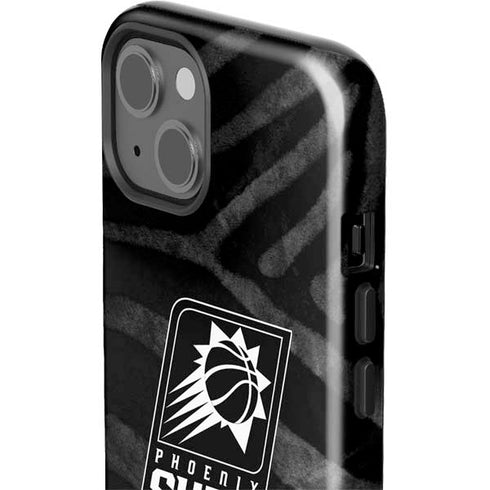 NBA Phoenix Suns Black Animal Print iPhone 15 Impact Case
